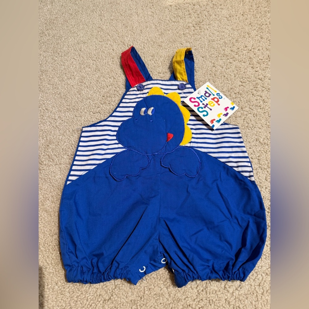 Vintage Small Steps Dinosaur Baby Romper